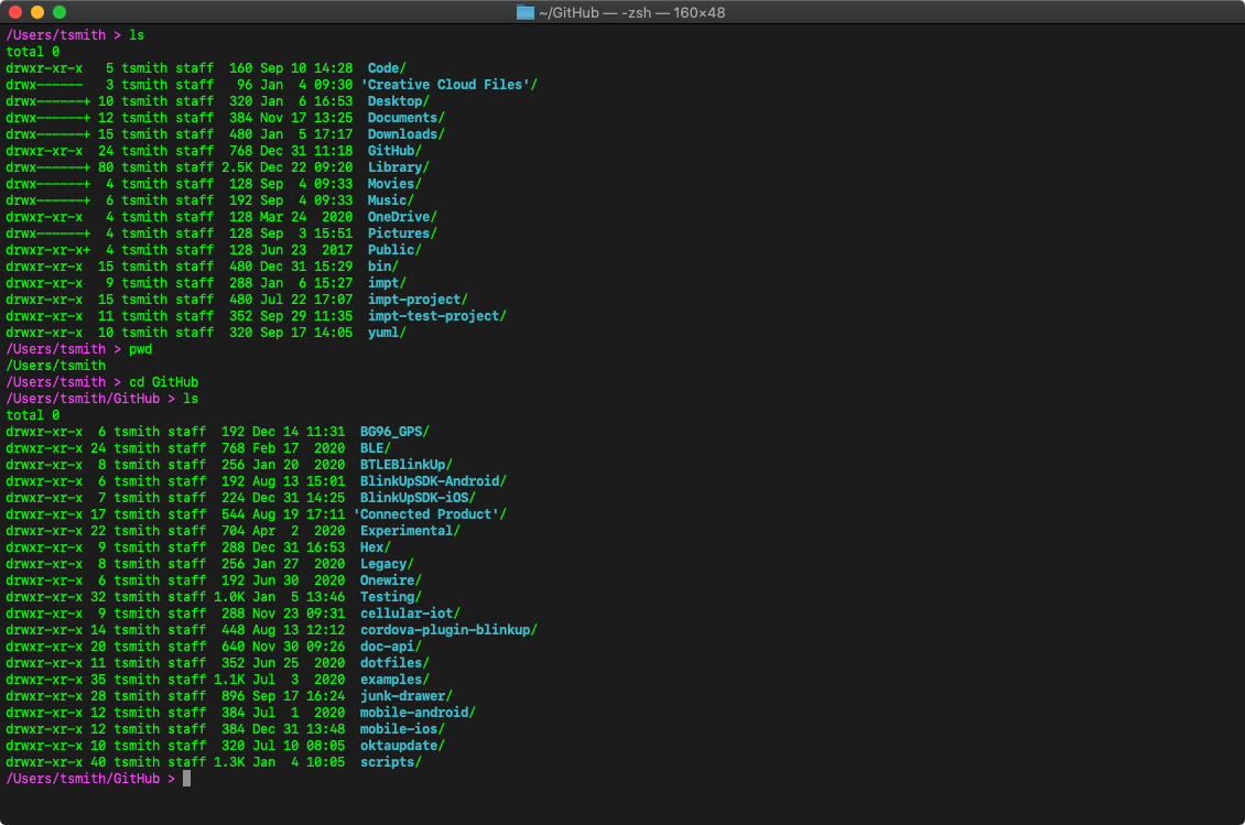 A command-line terminal window
