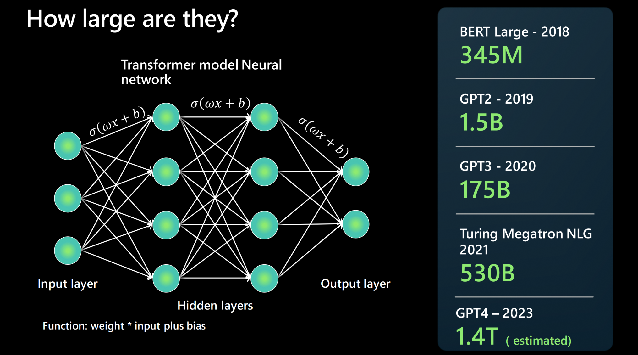 Structure of a large language model predicting the next token